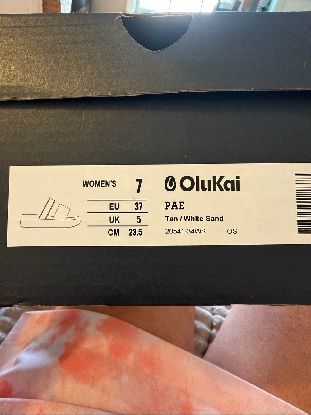 OluKai Tan & White Double-Band Platform Slide - Picture 4 of 4